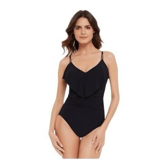 Magicsuit Other - MagicSuit Isabel Tummy Control Ruffle Front One Piece Swimsuit Black Soft Cup Sw